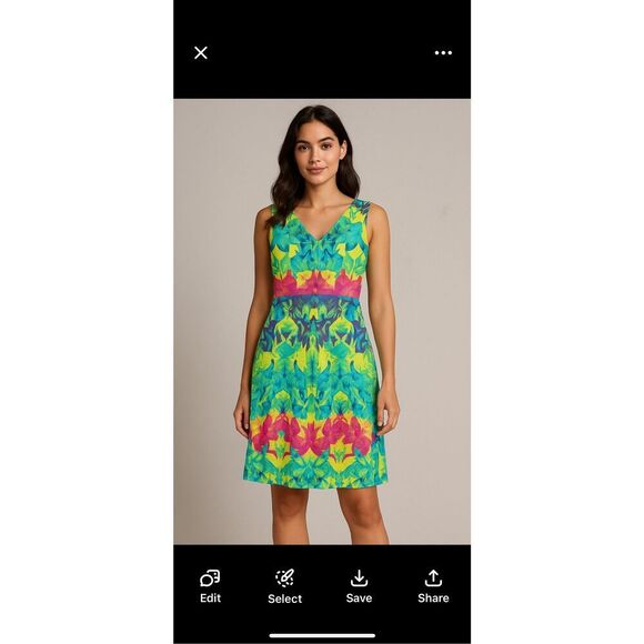 Muse Sleeveless Floral Dress Rainbow Colors Size 12 - Picture 1 of 8